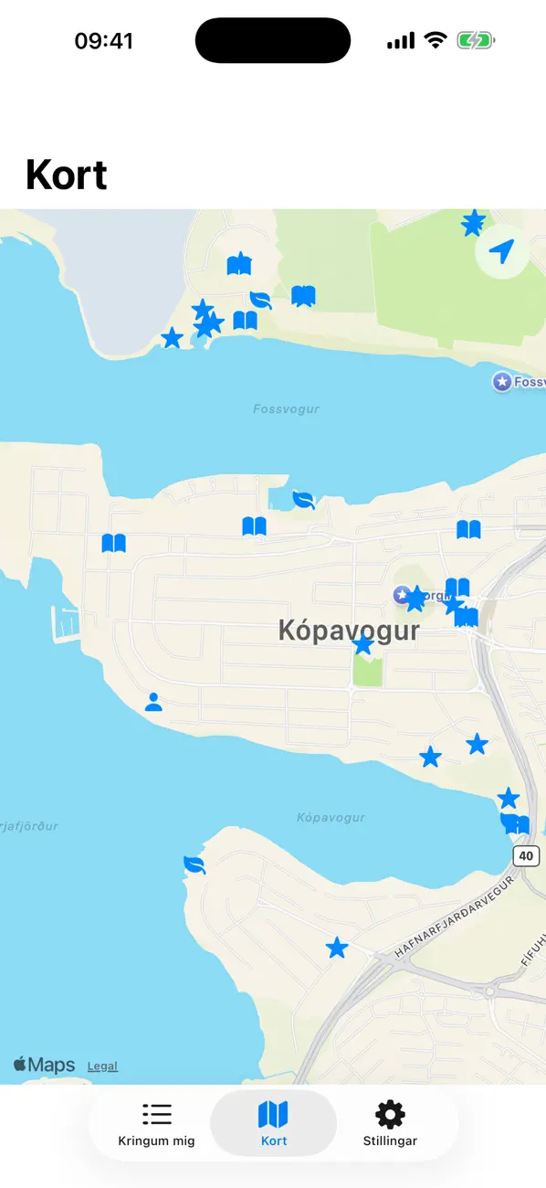 Kringum map screen